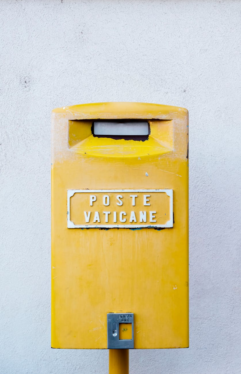 yellow mailbox of the vatican post office